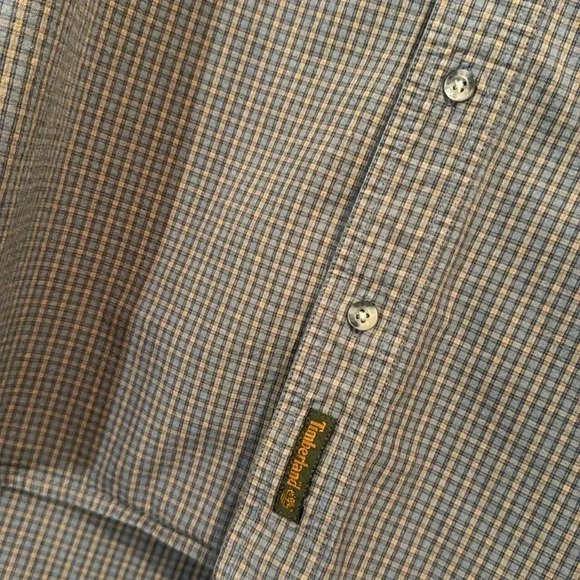 Timberland Blue & Tan Cotton Button Down Shirt size M - Picture 3 of 10